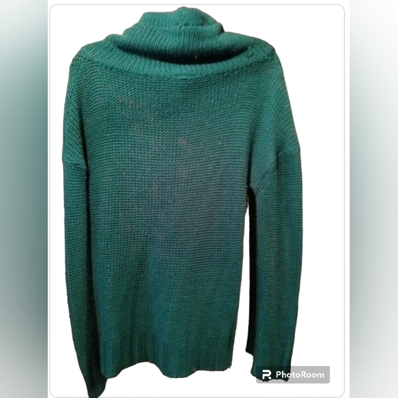 Rue 21 Cowl Neck Sweater with front pouch Turquoise - Picture 3 of 4